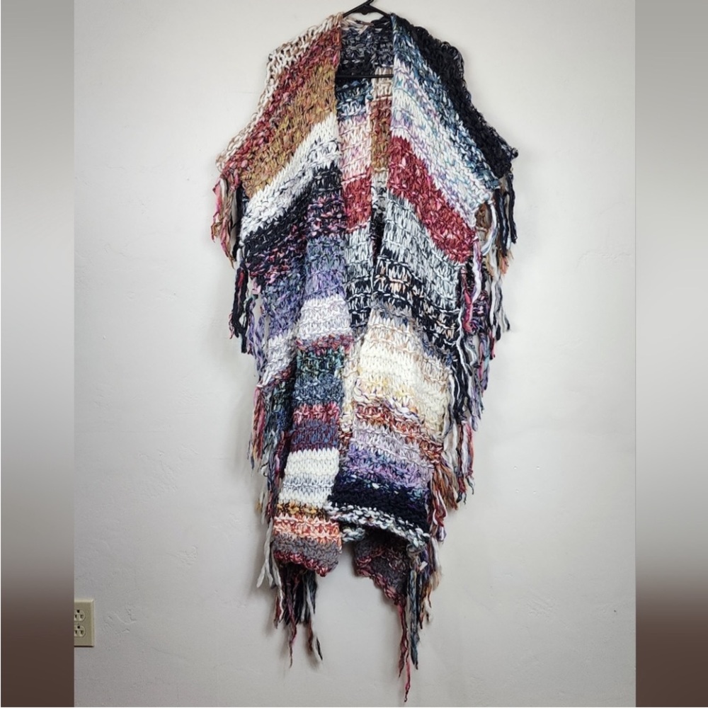 Free People Multicolor Maxi Knit Poncho - Picture 6 of 11